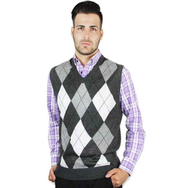 Justin Blue Ocean - Men's Argyle Sweater Vest - Walmart.com .