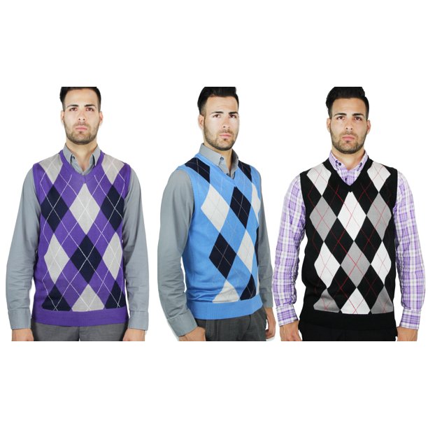 Justin Blue Ocean - Men's Argyle Sweater Vest - Walmart.com .