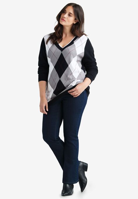 V-neck Argyle Sweater by ellos® | Ell