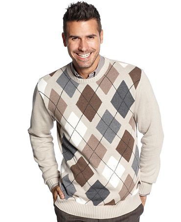 Oscar De La Renta Sweater, Argyle Sweaters - Sweaters - Men .