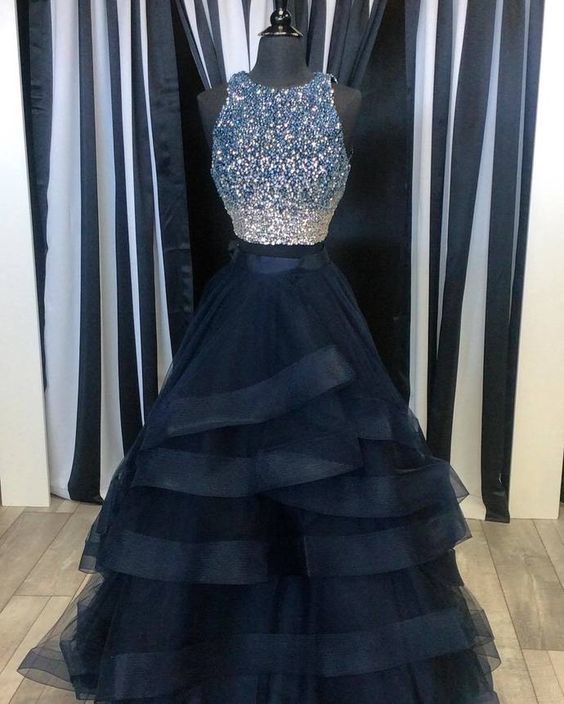Two Pieces Ball Gown Prom Dress, Handmade | Cocopromdre