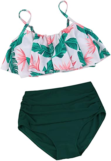 Amazon.com: Angerella Womens High Waisted Bikini Flounce Top .