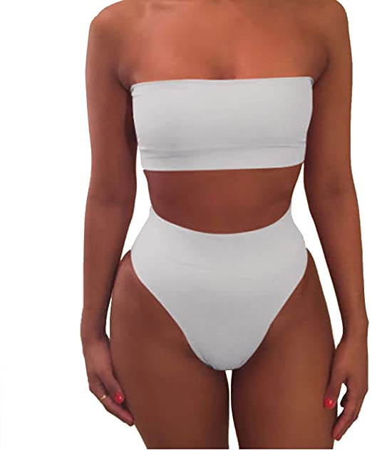 Amazon.com: NE Norboe Strapless Two Piece Bathing Suit Sexy Cute .