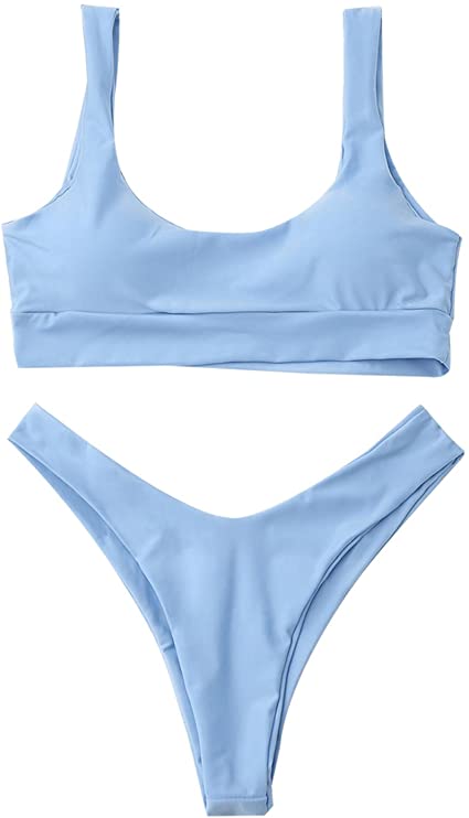 Amazon.com: ZAFUL Women's Two Piece Bikini Push Up Halter Swimsuit .