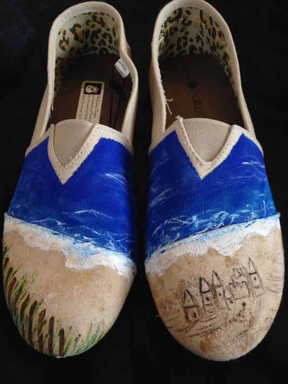 Beach ocean Themed Hand painted shoes | Etsy in 2020 | Painted .