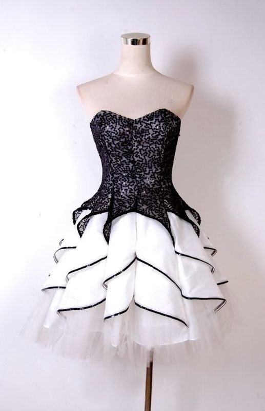 lovely black white prom dresses 2017 sweetheart a line sequin .