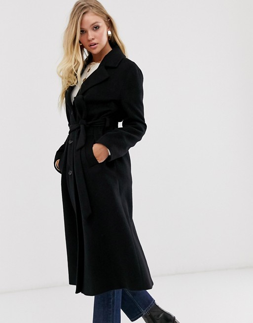 & Other Stories long belted coat in black | AS