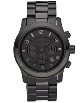 Michael Kors Men's Runway Black Ion Plated Stainless Steel .