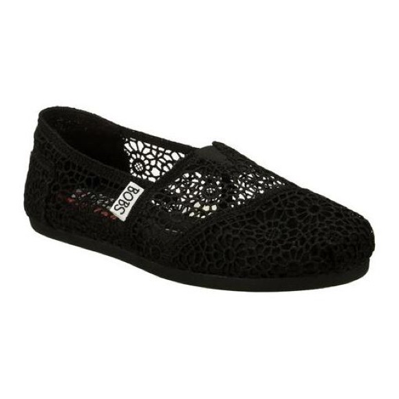 Bobs Shoes | Black Crochet Lace Slipons | Poshma