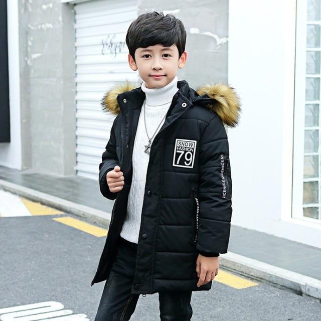 New baby Boys Winter Coat 6 to 14 Years Hooded Children Patchwork .