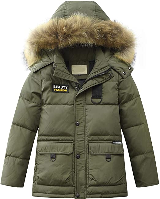 Amazon.com: Mallimoda Boys' Hooded Down Coats Winter Warm Jacket .