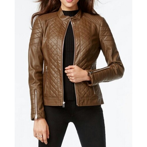 Leather Rider Women New Bast Fashion Brown Leather Jack