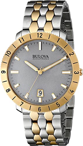 Amazon.com: Bulova Accutron II Moonview Two-Tone Grey Dial Watch .