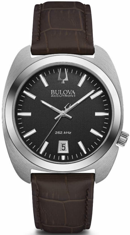 Men's Bulova Accutron II Brown Leather Strap Watch 96B2
