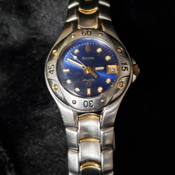 Bulova Accessories | Vintage Marine Star Blue Face Dive Watch .