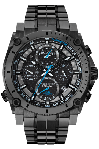 Bulova Precisionist Men's Grey Black Dial Chronograph Watch | Bulo