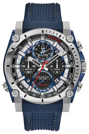 Bulova Precisionist Men's Blue Strap Stainless Steel Watch | Bulo