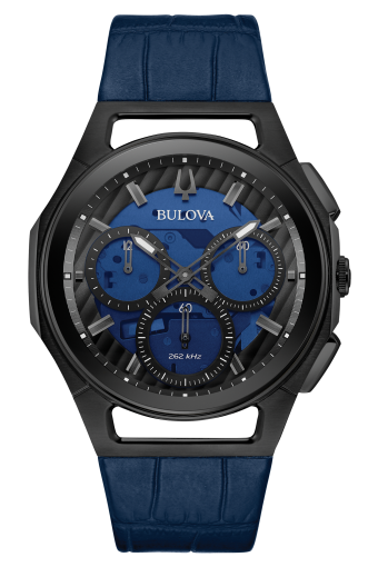 Bulova CURV Men's Blue Orange Dial Stainless Steel Watch | Bulo