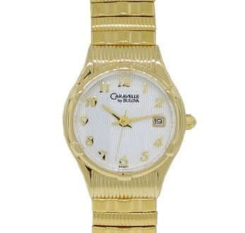 CARAVELLE by Bulova 44M01 Women's Round White Analog Date Stretch .