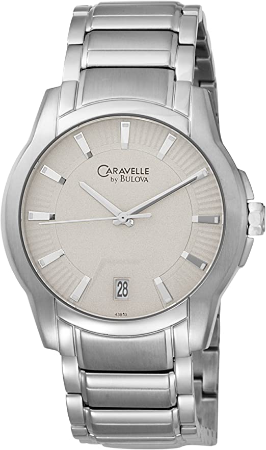 Amazon.com: Caravelle by Bulova Men's 43B113 Silver and Gray Dial .
