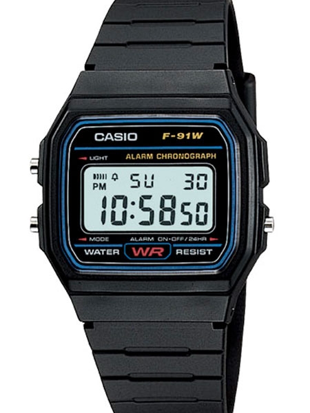 Casio Men's Classic Black Digital Resin Strap Watch #F-91W