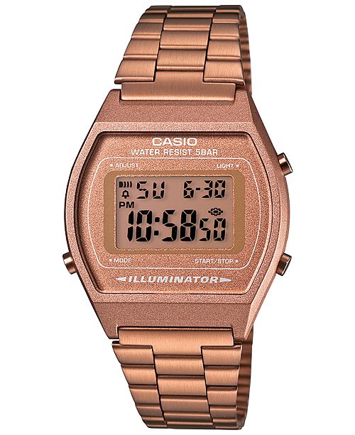 Casio Men's Digital Vintage Rose Gold-Tone Stainless Steel .