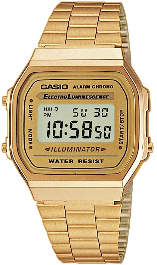 Amazon.com: Casio Vintage Retro Gold Digital Dial Stainless Steel .