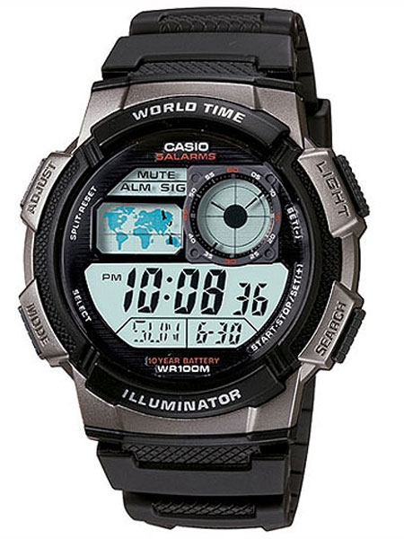 Casio Illuminator World Timel Alarm Watch with 31 Time Zones #AE .