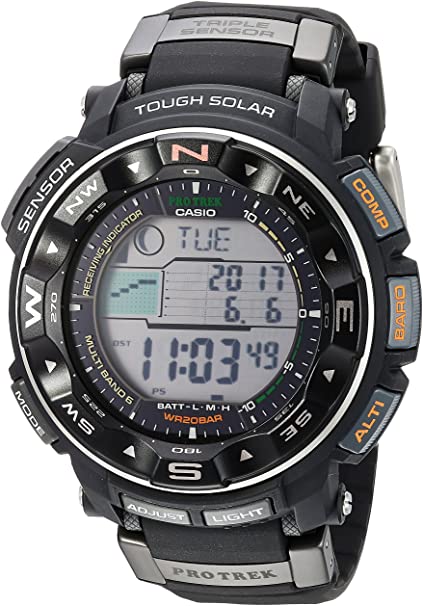 Amazon.com: Casio Men's Pro Trek PRW-2500R-1CR Tough Solar Digital .