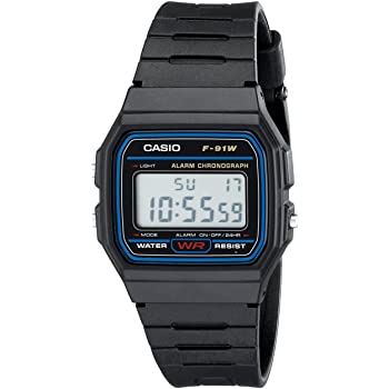 Amazon.com: Casio F91W-1 Classic Resin Strap Digital Sport Watch .