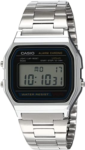 Amazon.com: Casio Men's A158WA-1DF Stainless Steel Digital Watch .