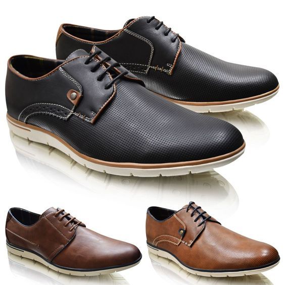 NEW Mens Casual Smart Lace Up Brogues Office Formal Shoes SIZES UK .