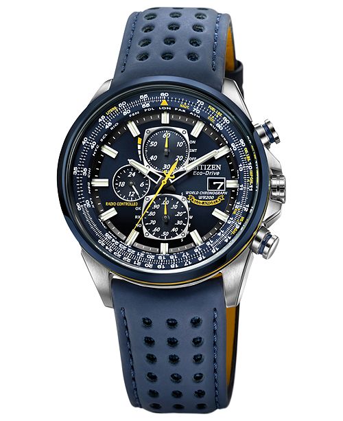 Citizen Men's Eco-Drive Blue Angels World Chronograph A-T Blue .