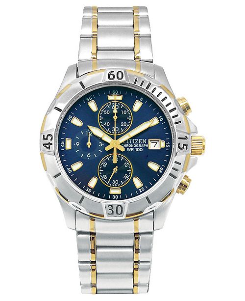 Citizen Men's Chronograph Two Tone Stainless Steel Bracelet Watch .