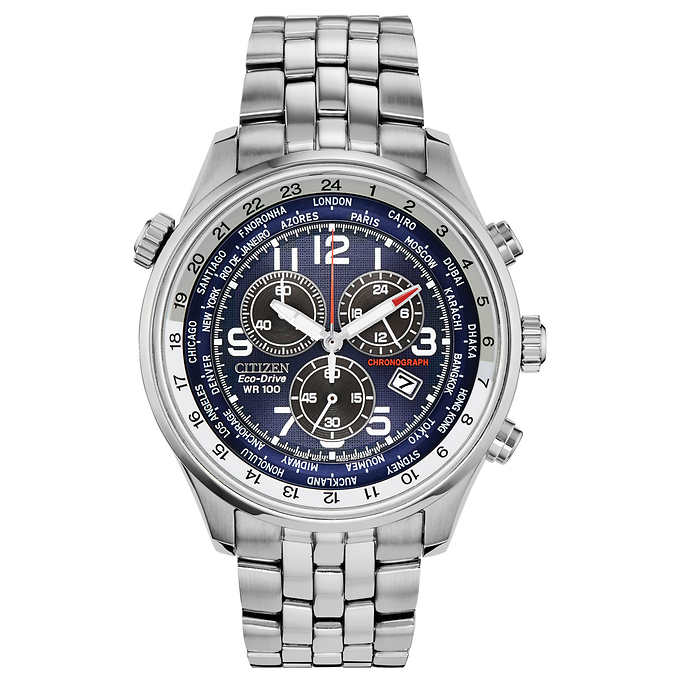 Citizen Eco-Drive Chronograph Silver-Tone Stainless Steel Men's .