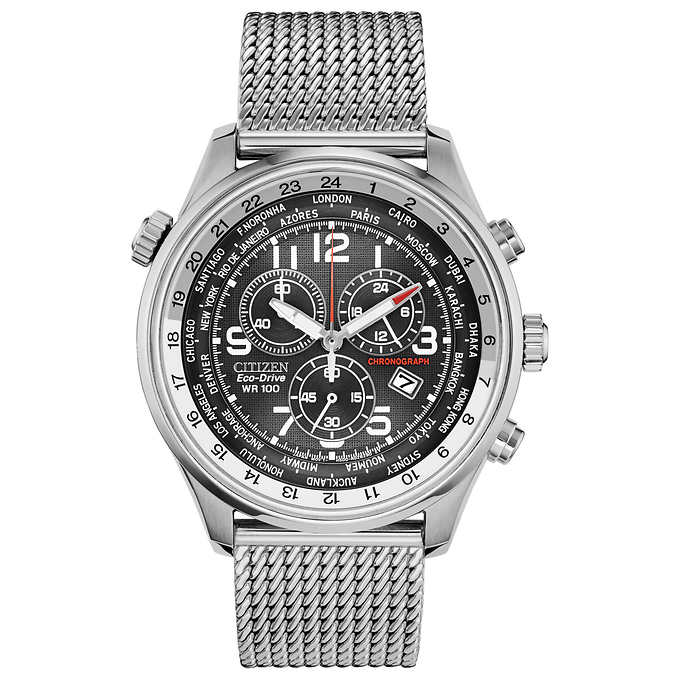 Citizen Eco-Drive Chronograph Silver-Tone Stainless Steel Men's .