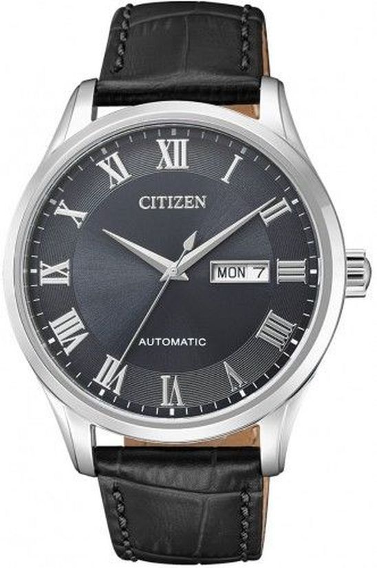 Men's Citizen Automatic Black Leather Watch NH8360-1