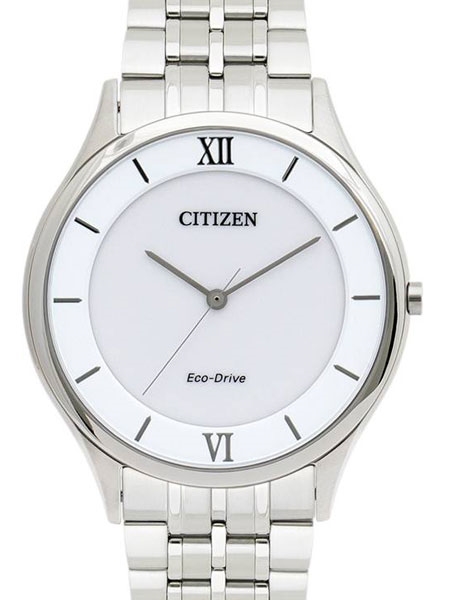 Citizen Ultra-Thin Eco-Drive Stiletto Dress Watch with White Dial .