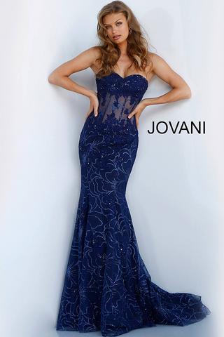 Jovani 62745 Corset Bodice Strapless Mermaid Prom Dress – Glass .