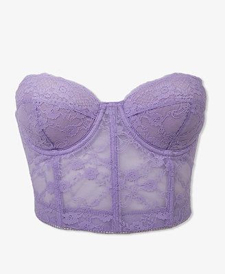 Lace, lavender corset bandeau-- Love | Lace bralette top, Purple .