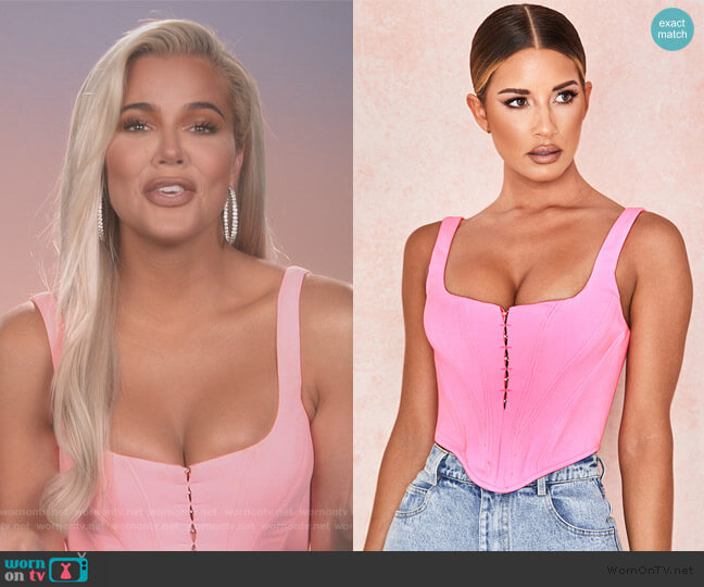WornOnTV: Khloe's pink corset top on Keeping Up with the .
