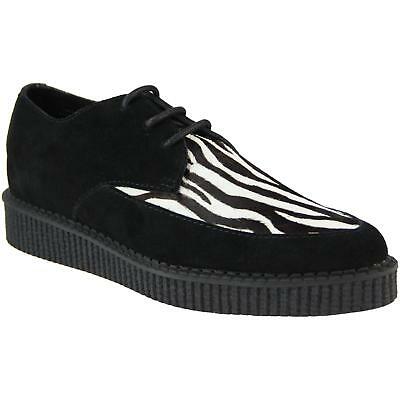 NEW MADCAP MENS MOD ROCKABILLY 50s MODS BLACK ZEBRA CREEPERS SHOES .