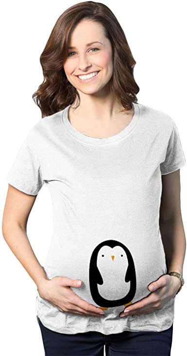 Cute Maternity Shirt Penguin Push Present for New Mom Baby .