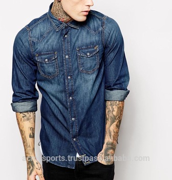 Denim Shirt With Long Sleeves - Mens Denim Shirts In Top Quality .