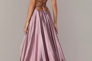 Satin Open-Back Prom Dress by Faviana - PromGi