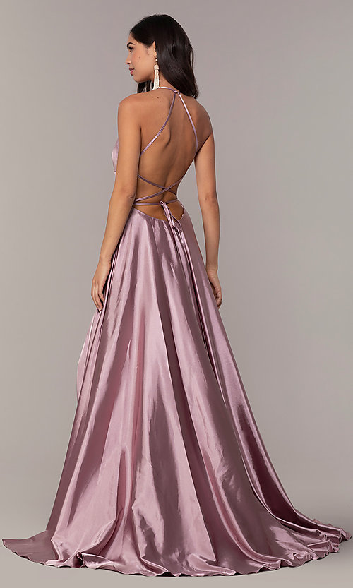Satin Open-Back Prom Dress by Faviana - PromGi