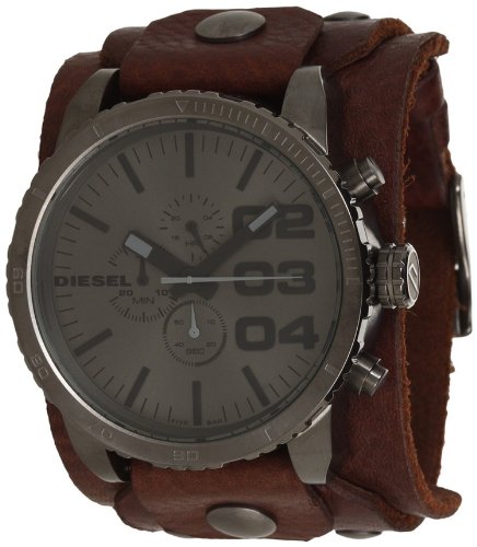 Diesel Leather Cuff Grey Dial Quartz Men s Watch DZ4273 - Jens .