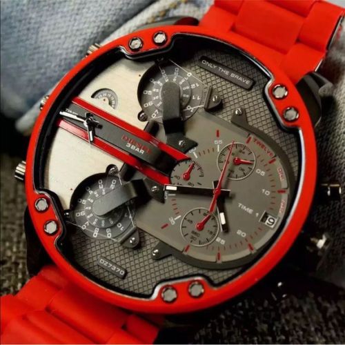 DIESEL-Men-039-s-Watch-DZ7370-MR-DADDY-2-0-Gunmetal-Dial-Red .