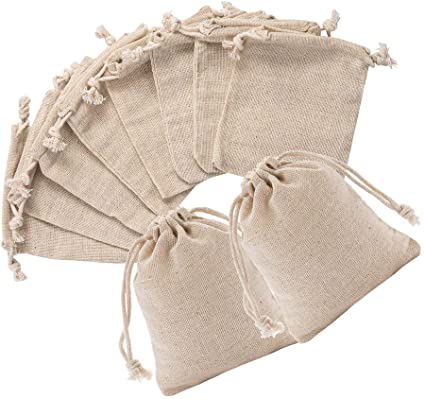Amazon.com: 50pcs Small Cotton Double Drawstring Bags Reusable .