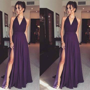 $106.99 Cheap Long Elegant Sheath Draping Prom Dresses 2020 V-Neck .